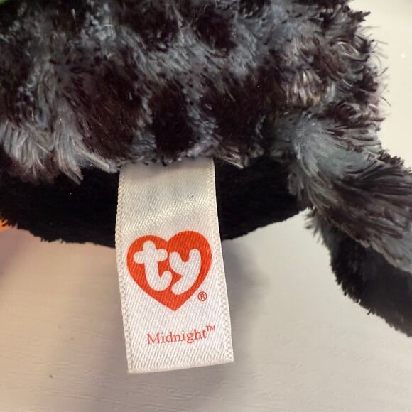 Ty Beanie Boo Midnight Owl Plush 6” Gray Orange Stuffed Animal EUC Gift - Picture 5 of 5